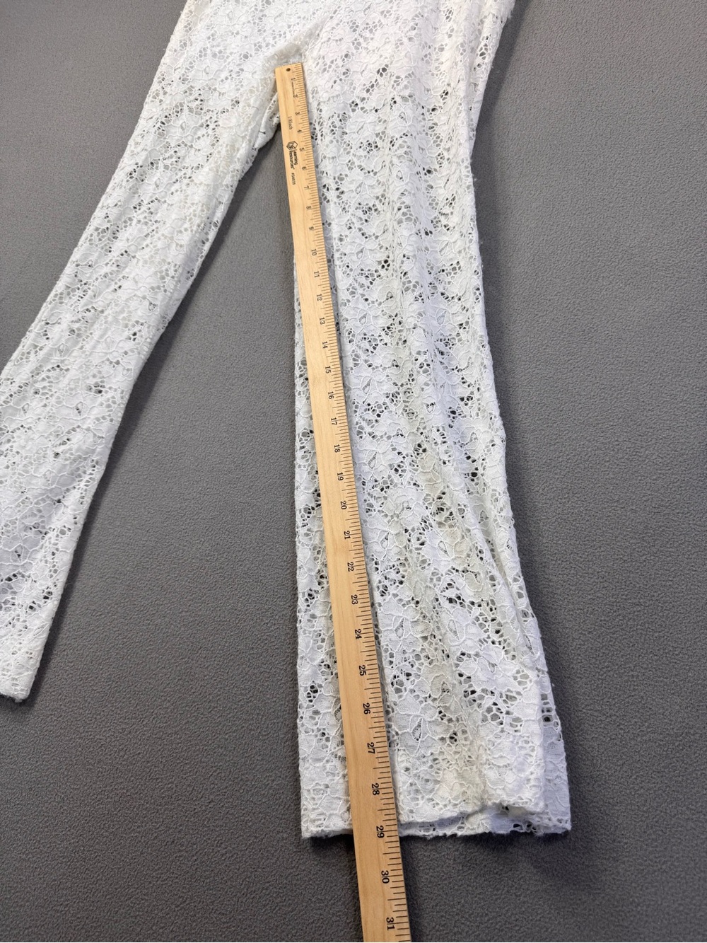 Vintage y2K Cache White Lace Flare Sheer Pants, Small - Picture 11 of 13
